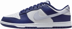 Nike Dunk Low Retro Men's Shoes (DV0833-401, Deep Royal Blue/White/Football Grey) Size 8
