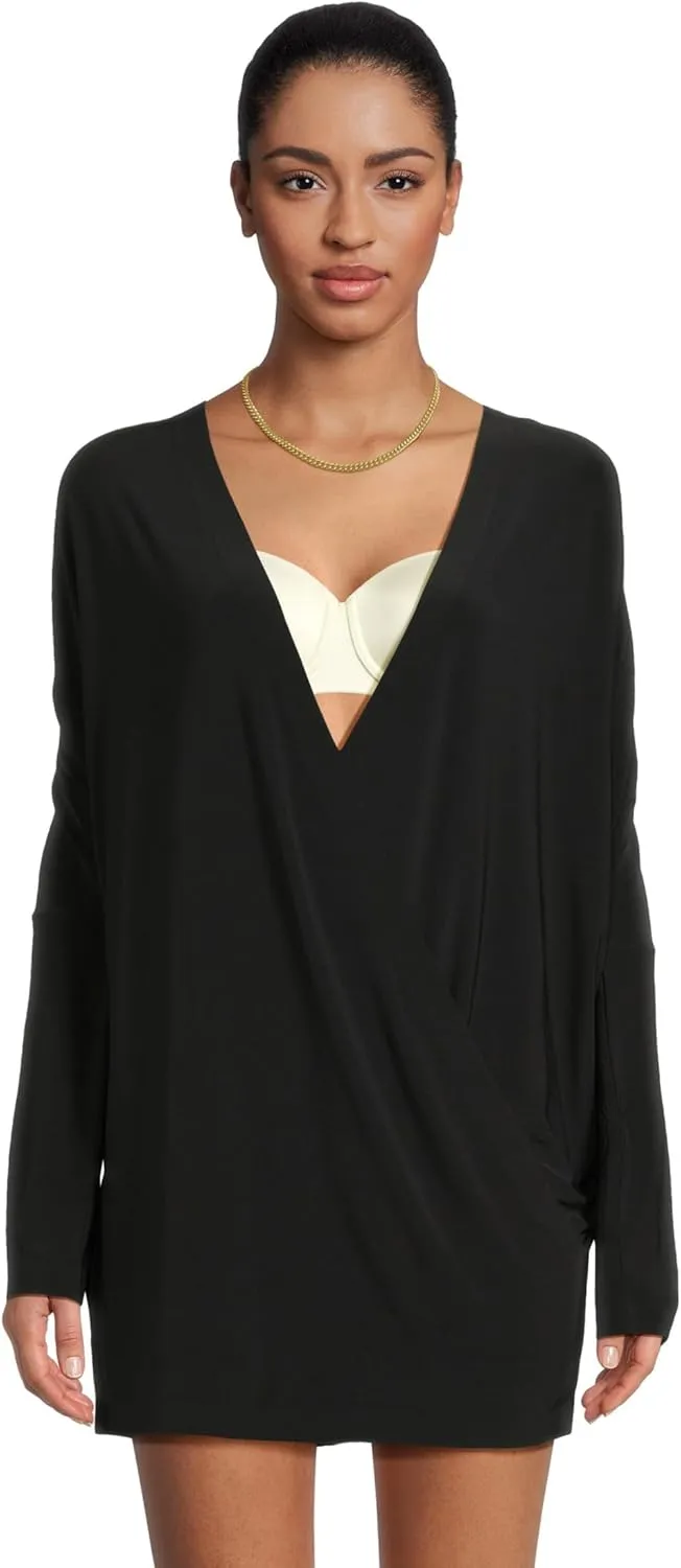 Norma Kamali Women's Dolman Wrap Mini Dress