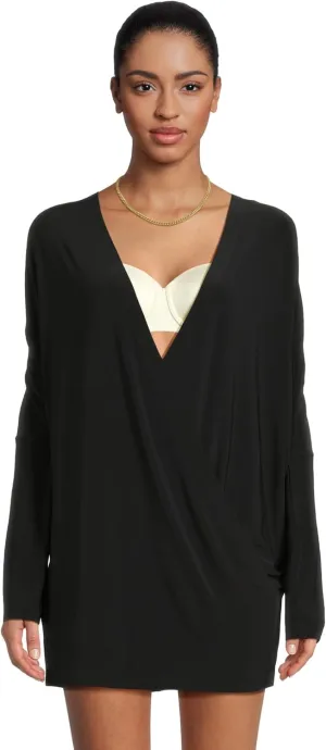 Norma Kamali Women's Dolman Wrap Mini Dress