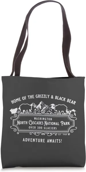 North Cascades National Park Grizzly Bear Black Bear Novelty Tote Bag