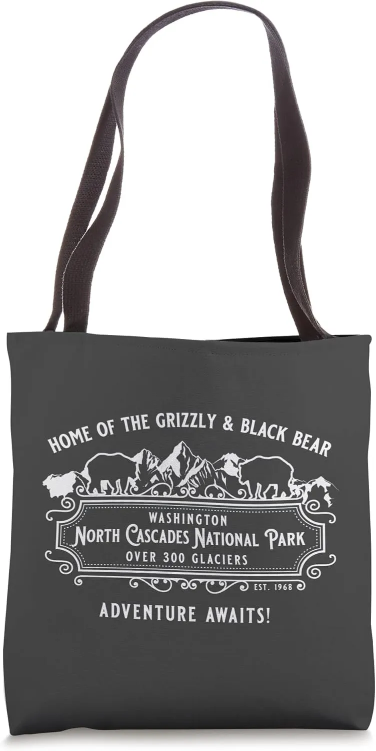 North Cascades National Park Grizzly Bear Black Bear Novelty Tote Bag