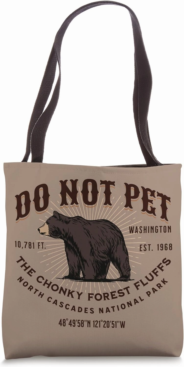 North Cascades National Park Black Bear Funny Souvenir Tote Bag