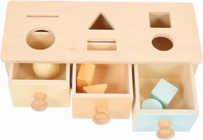 NUOBESTY Boy Girl Educational Toy Box Montessori Learning Wooden Container for Toddlers Fun Interactive Sorting and Grasping Activity for Boys and Girls Improves Motor Skills and Logical