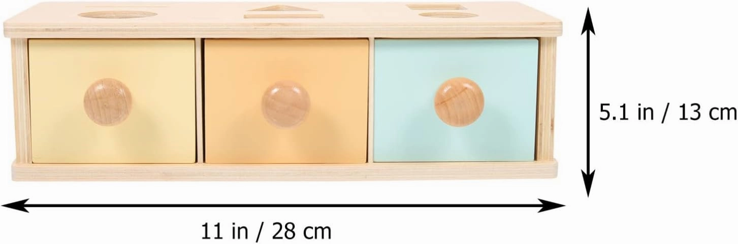 NUOBESTY Boy Girl Educational Toy Box Montessori Learning Wooden Container for Toddlers Fun Interactive Sorting and Grasping Activity for Boys and Girls Improves Motor Skills and Logical