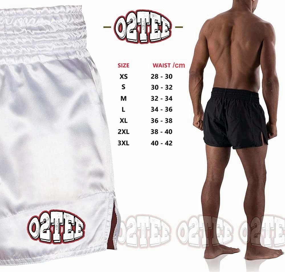 O2TEE Muay Thai Shorts Boxing Shorts MMA Kickboxing Traditional Styles Nation Shorts