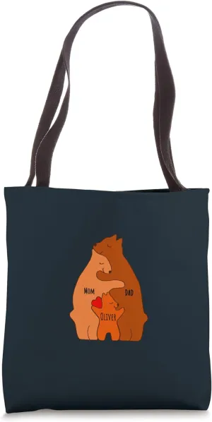 Oliver-Heart-Bear Design - Chic Family Matching Apparel Tote Bag