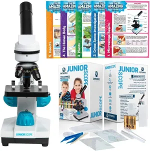 Omano Juniorscope Microscope for Kids – Microscope Kit for Kids 8  for Science Microscope Experiments – Kids Microscope Kit That Encourage STEM Exploration – Beginner Microscope for Kids 8 and Up.