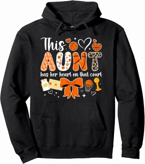 On That Court Basketball Aunt Basketball Player Aunt Pullover Hoodie