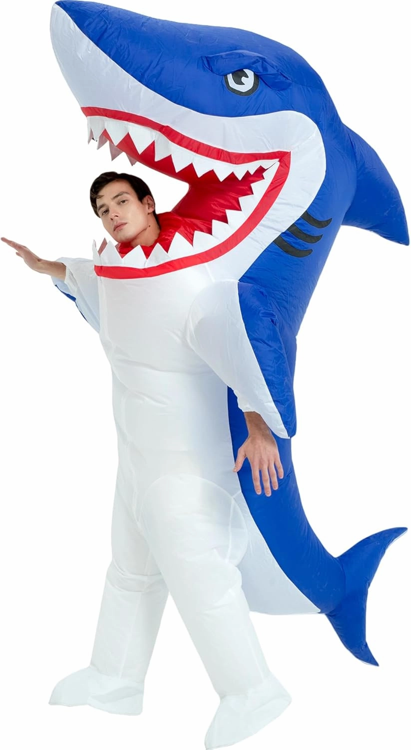 One Casa Inflatable Costume Adult,Blow Up Party Costumes,Inflatable Shark Costume,Halloween Costumes for Men Women
