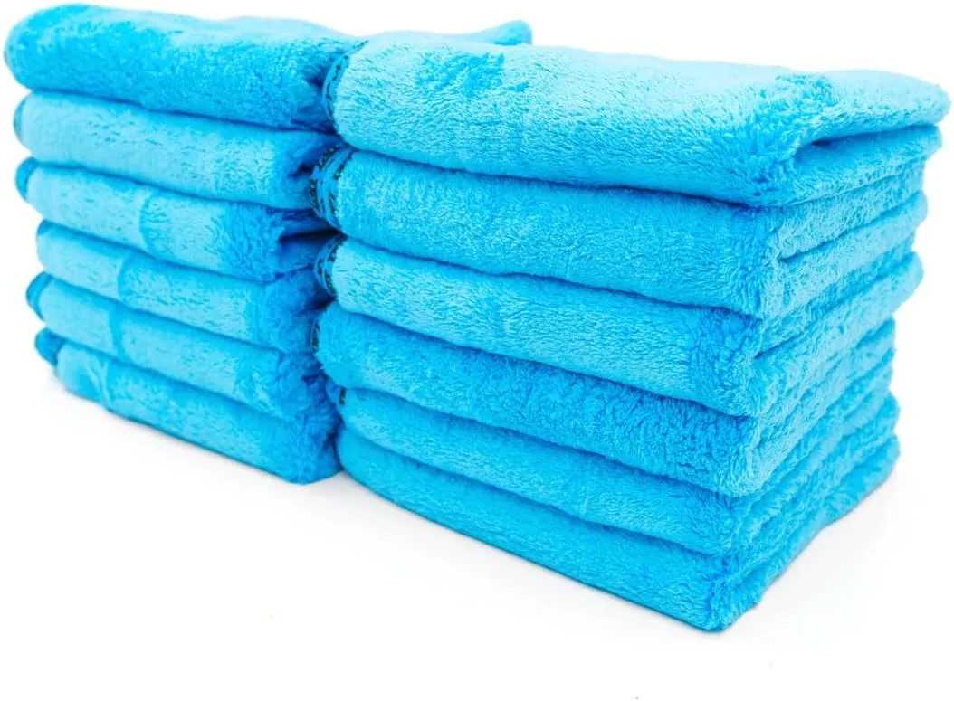 Optimum The Ultimate Detailing Towel – Microfiber Car Detailing Towel, 550 GSM, 16” x 16”, 70/30 Blend – 12 Pack, Blue