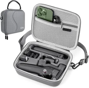 Osmo Mobile 7P Case, Durable PU Travel Shoulder Bag for DJI OM 7 Pro/7 Gimbal Stabilizer, Compact Carrying Case for DJI Osmo Mobile 7/7P Accessories
