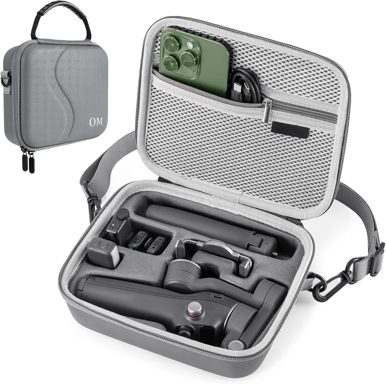 Osmo Mobile 7P Case, Durable PU Travel Shoulder Bag for DJI OM 7 Pro/7 Gimbal Stabilizer, Compact Carrying Case for DJI Osmo Mobile 7/7P Accessories