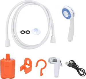 OUKENS Portable Shower, Portable Outdoor Shower Set Camping Shower Pump Handheld Sprayer Outdoor Shower System for Hiking Traveling 2200mah USB Charging