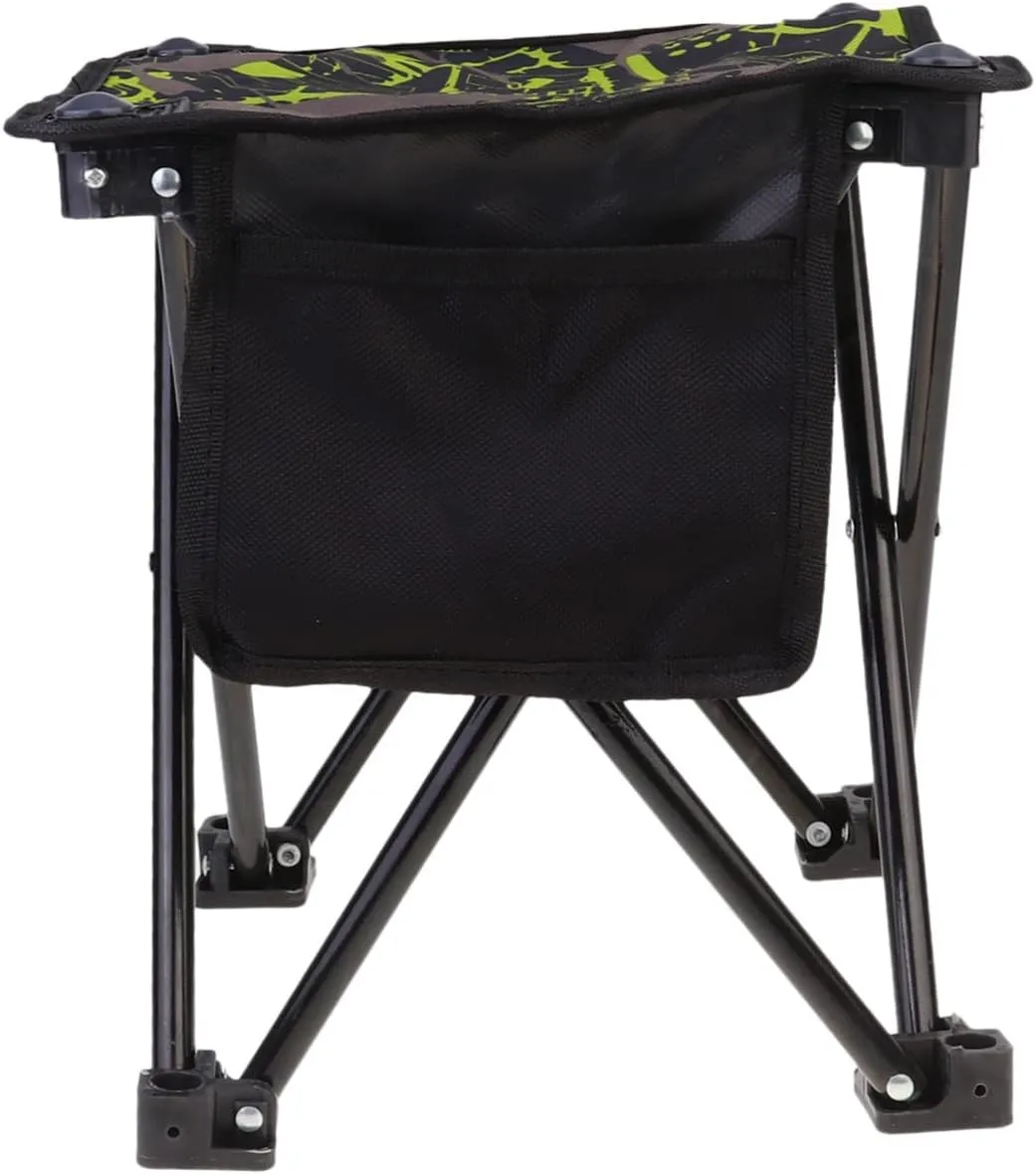 Outdoor Folding Chair Portable Camping Seat Compact and Lightweight Fishing Stool for Hiking Beach Trips and Picnics Easy Setup Stainless Steel Frame Color