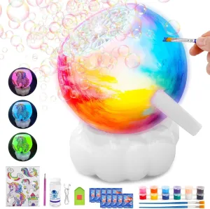 Paint Your Own Bubble Machine Kit,DIY Bubble Blower with Unicorn Painting Crafts,10000  Big Bubbles Per Minute, USB Charge Bubble Makers for Kids Gifts for Boys Girls Indoor Outdoor Birthday Party