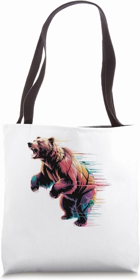 Paint Art Grizzly Bear Bears Tote Bag