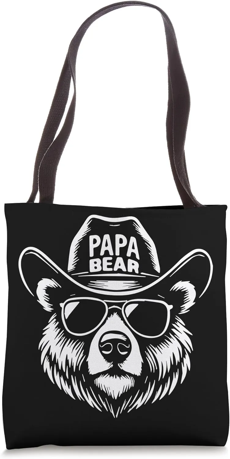 Papabear - funny father motif with cowboy hat Tote Bag