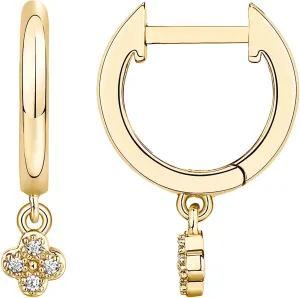 PAVOI 14K Gold Plated S925 Sterling Silver Post Lightweight Drop/Dangle Huggie Earrings for Women | Religious Ornament: Cross, Evil Eye, Clover, Celtic | Dainty Earrings for Women