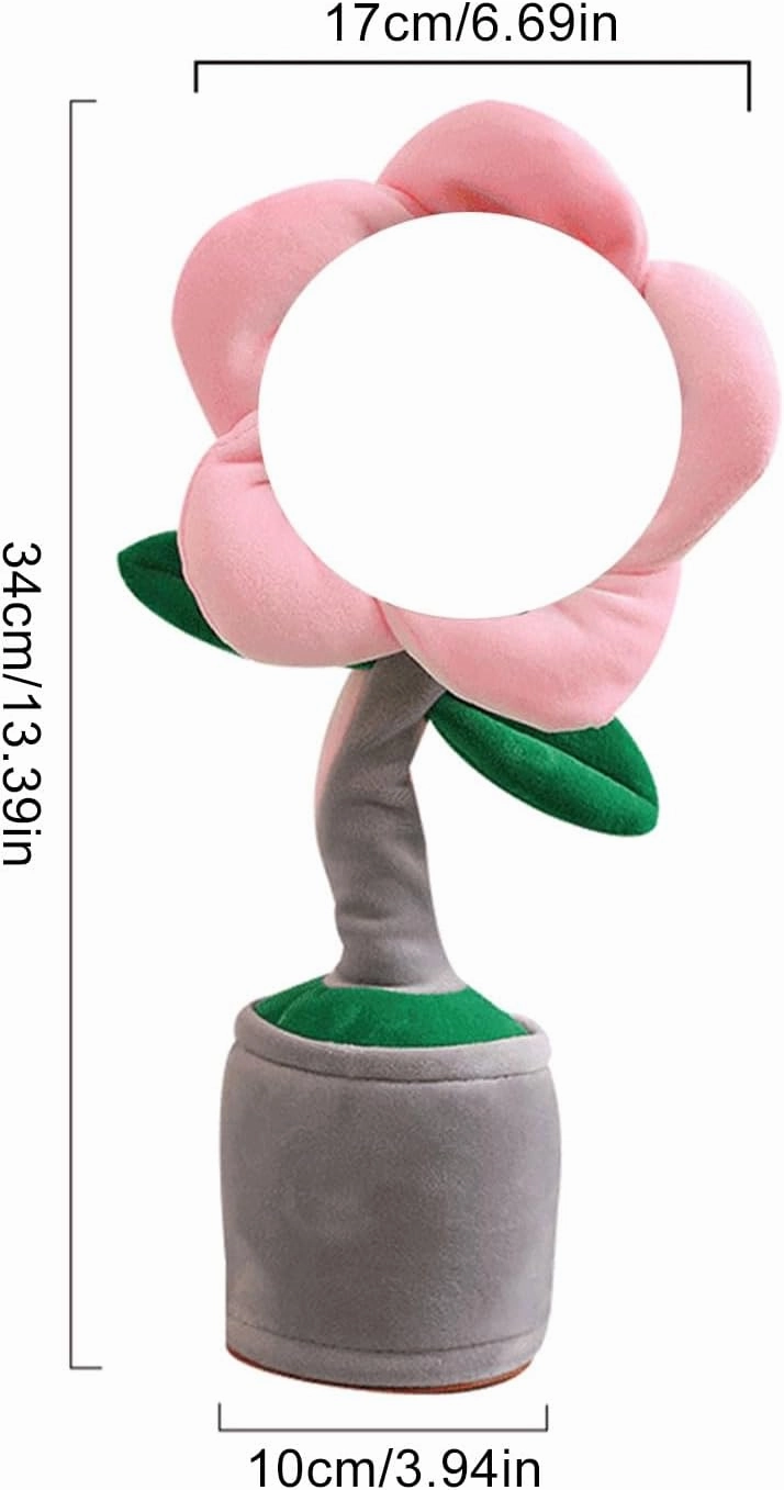 Personalized Dancing Flower with Custom Face, 2025 Custom Singing Dancing Talking Sunflower Toy with Voice Recording, Interactive Gift for Birthday Festival, Gift Box (Pink(Bluetooth&USB))