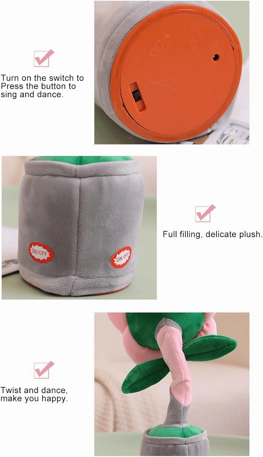 Personalized Dancing Flower with Custom Face, 2025 Custom Singing Dancing Talking Sunflower Toy with Voice Recording, Interactive Gift for Birthday Festival, Gift Box (Pink(Bluetooth&USB))