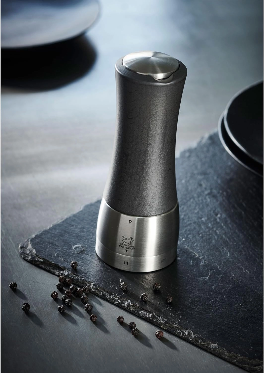 Peugeot - Madras u'Select Manual Pepper Mill - Adjustable Grinder - Stainless Steel & Beechwood, Graphite