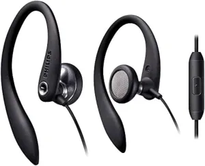 PHILIPS Over The Ear Sport Earbuds with Mic, Earphones for Sports, Running and Gym