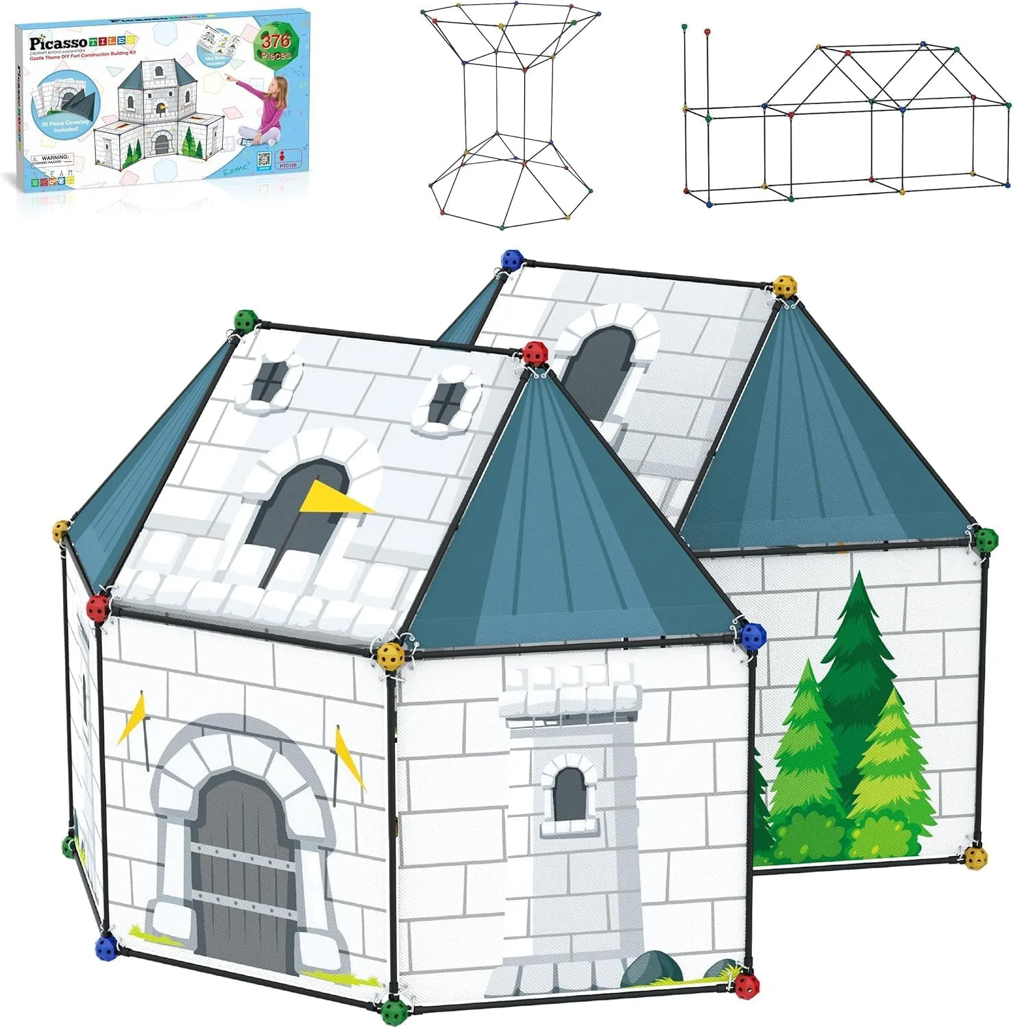 PicassoTiles Indoor Outdoor Tunnel Tent
