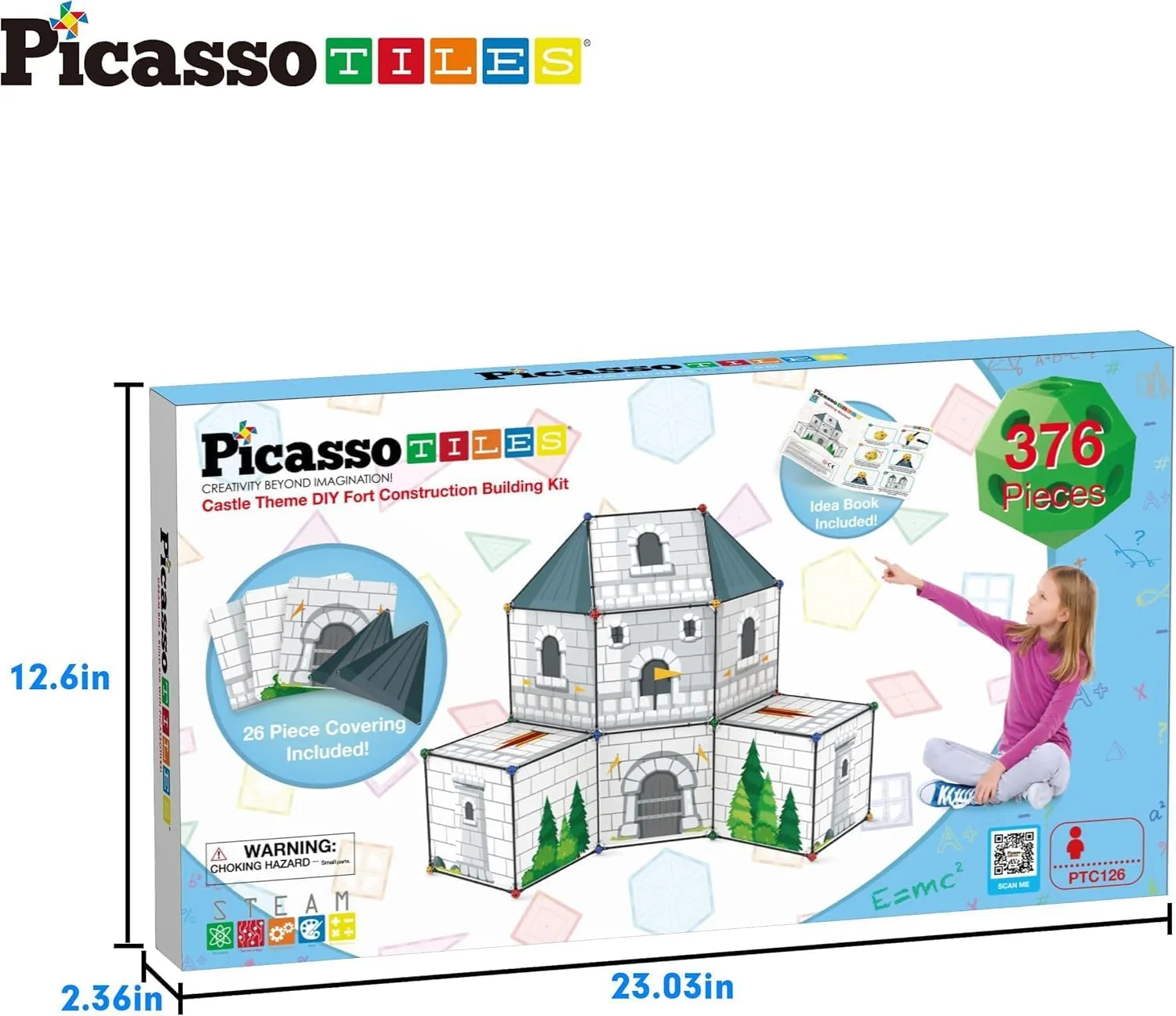 PicassoTiles Indoor Outdoor Tunnel Tent