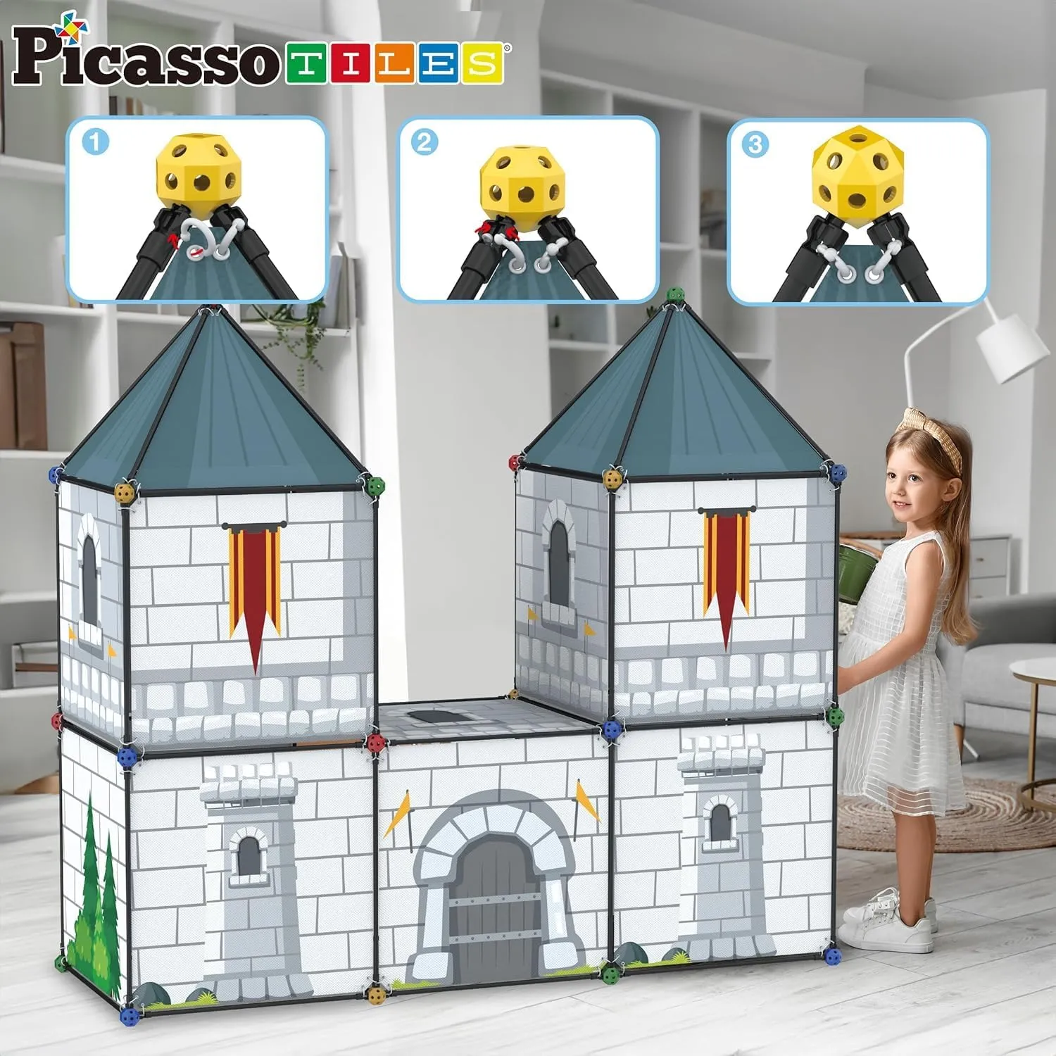 PicassoTiles Indoor Outdoor Tunnel Tent