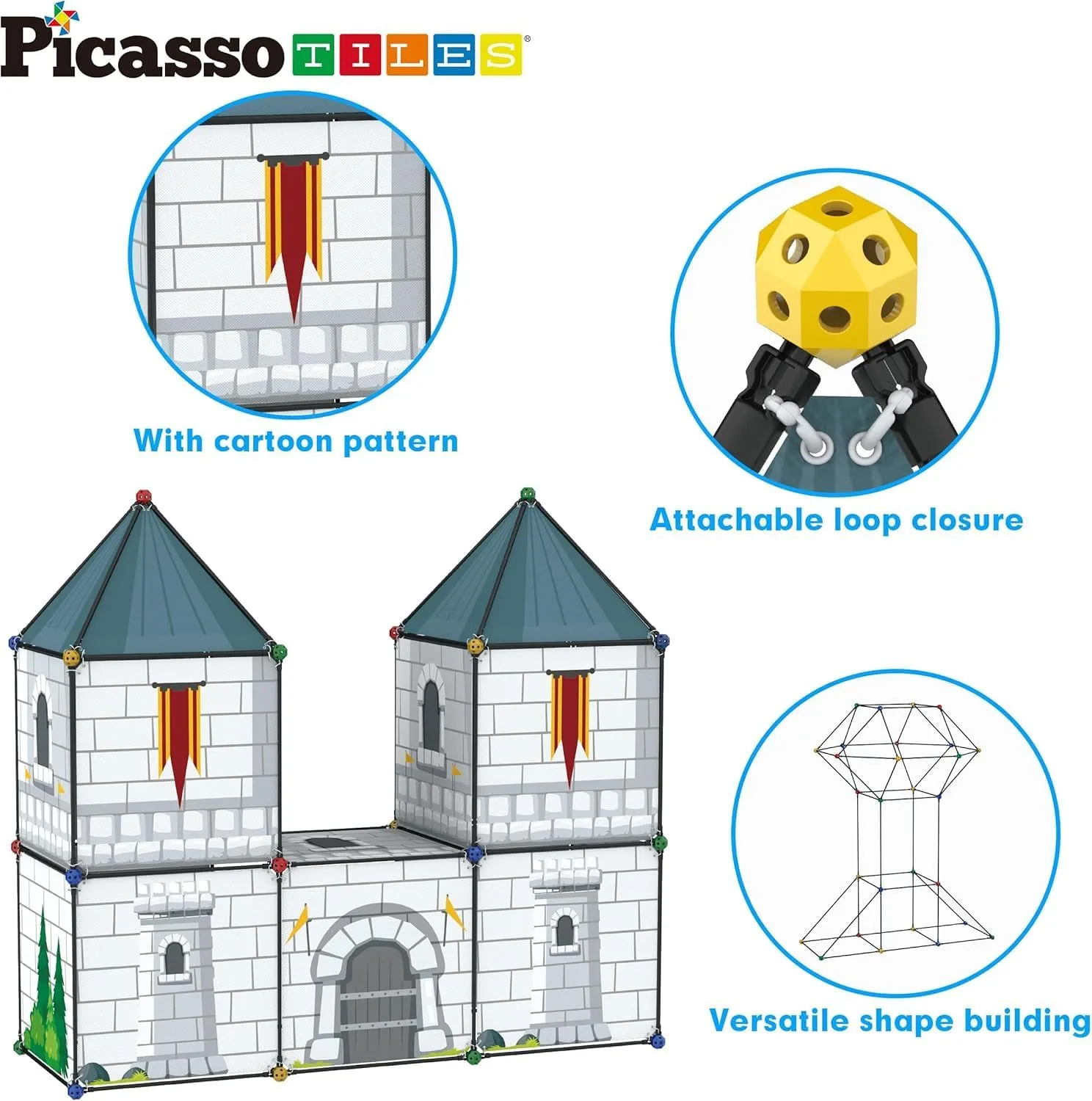 PicassoTiles Indoor Outdoor Tunnel Tent