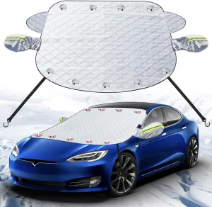 Pincuttee 1PC Snow Cover for Car Front Windshield,Car Front Window Cover for Four Season,Upgraded Car Snow Cover,Car Window Sun Shades Front Windshield,Fit for Small Car/Compact SUV(157)