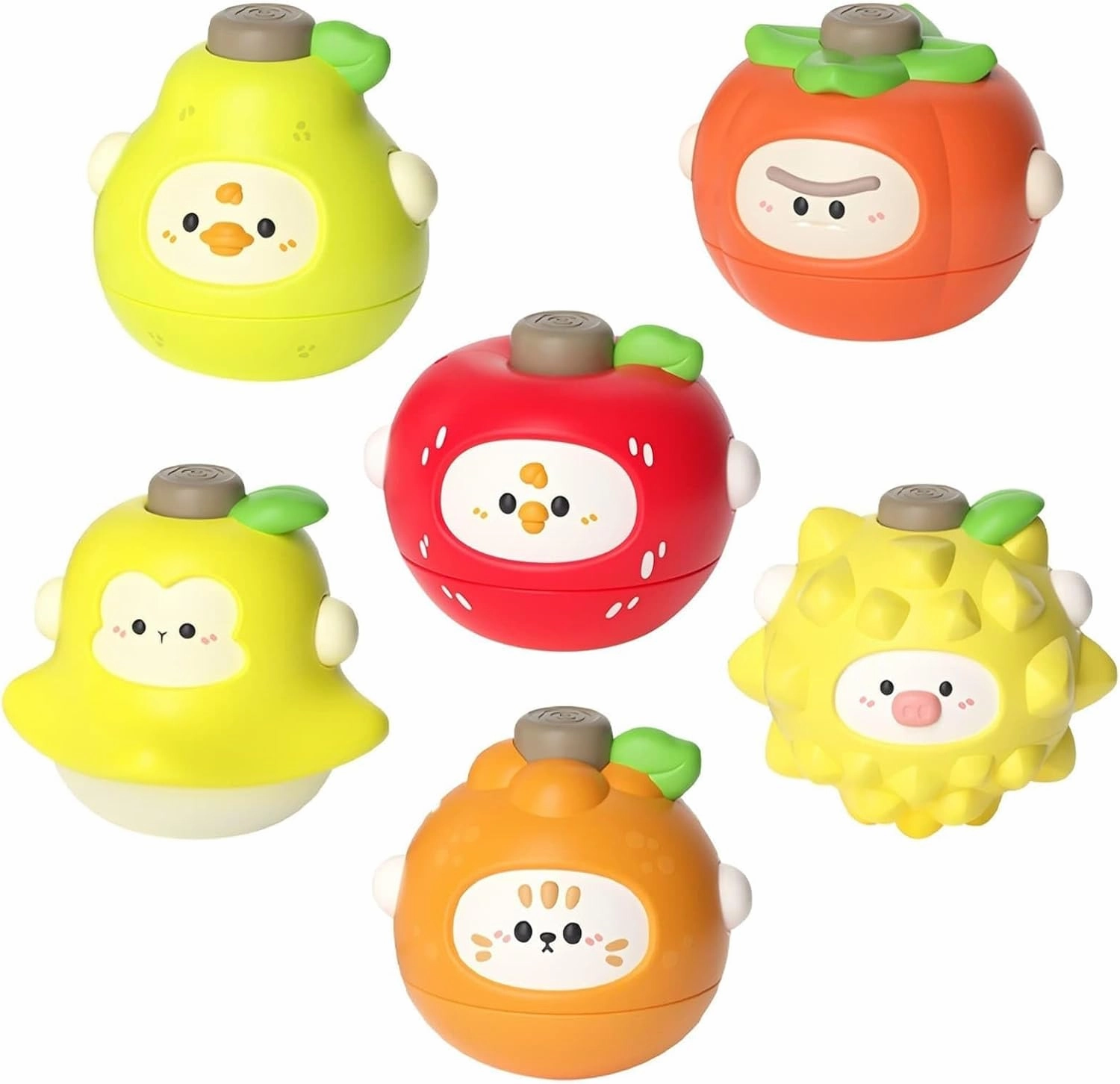 PINU Fruits Spinning Tops Battle Toy Series - Interactive Learning Gift for Kids & Parents - Toddler-Friendly Activity - Birthday Party Favourite