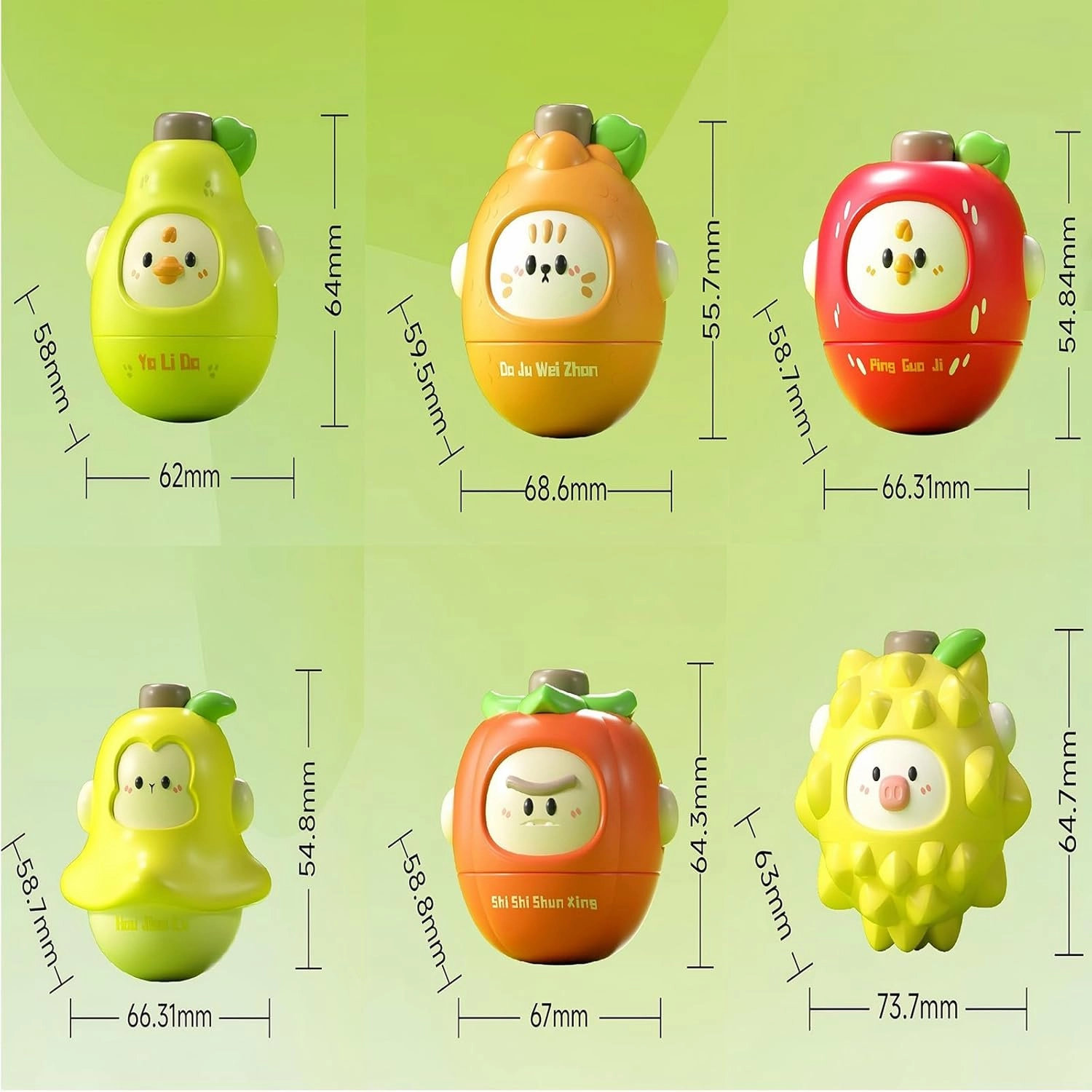 PINU Fruits Spinning Tops Battle Toy Series - Interactive Learning Gift for Kids & Parents - Toddler-Friendly Activity - Birthday Party Favourite