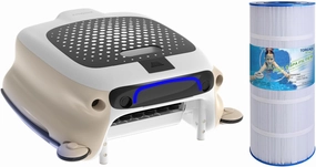 POOLPURE Pool Skimmer Robot with 7800mah Battery, Manual Remote Control Pool Surface Skimmer Robotic, 10-Hour Continuous Cleaning, and PA120, Ultra-B2, CX1200RE, C1200, Unicel C-8412 Pool Filters