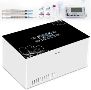 Portable Insulin Cooler Travel Case - Car Small Refrigerator Super quiet Mini Insulin Refrigerated Box Medicine Refrigerator with Battery & Shoulder bag,Long Working Time for 12-24 Hours,1Battery