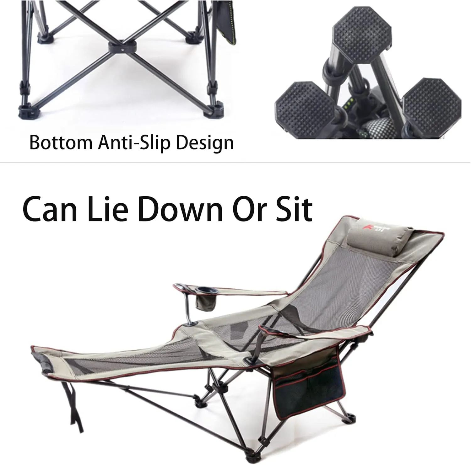 Portable Lightweight Camping Chairs Foldable Beach Chairs for Leisure Fishing, Outing Party, Beach Barbecue, Office Lunch Break (with Tripod,Blue - mesh face)