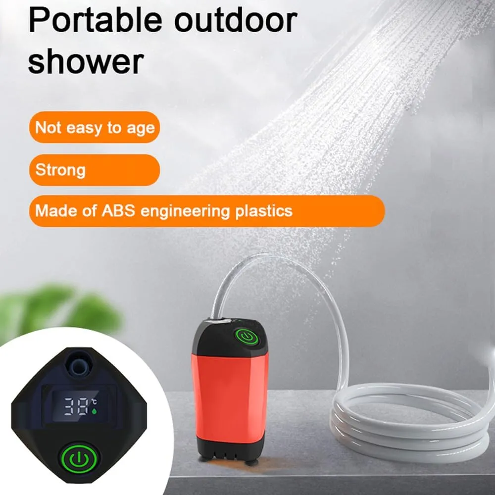 Portable Shower for Camping Electric Shower Pump IPX7 Waterproof with Digital Display for Camping Hiking Backpacking Travel Beach Pet Watering