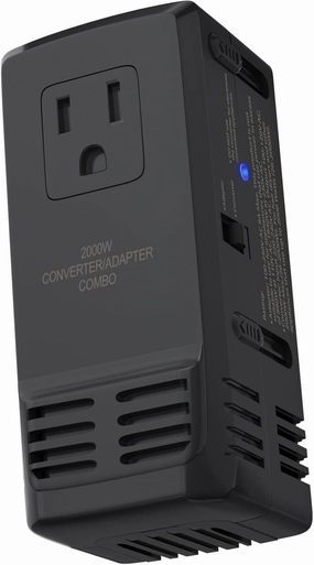 Power Converter Travel Voltage Converter 220V to 110V 2000W 8A Max for Hair Dryer Worldwide Plug for US to Europe UK AU Over 150 Countries