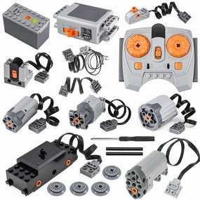Power Functions Motor Kit (19 Pcs), Motor Set Technical Parts for STEM Assembled Building Block, MOC Brick Control Function Kit