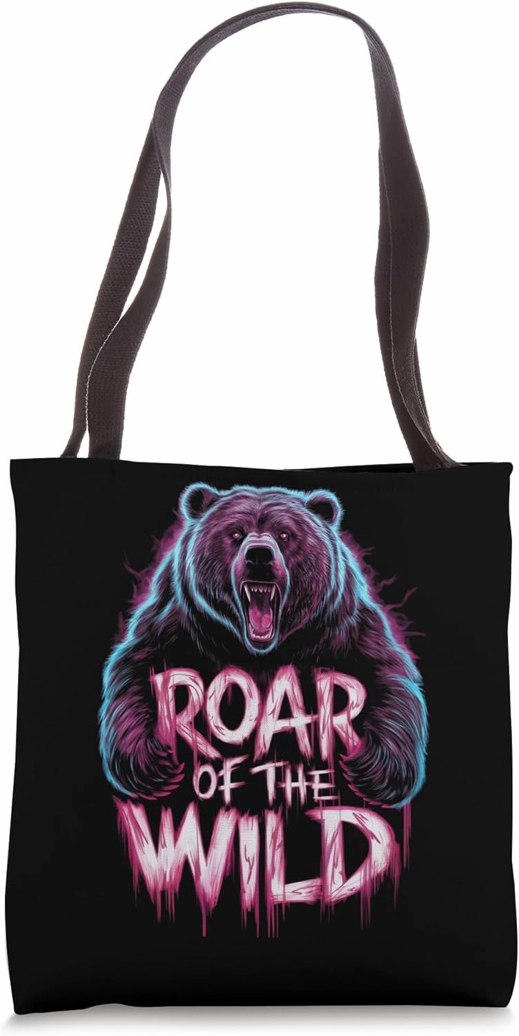 Powerful Grizzly Bear Roar of the Wild Tote Bag