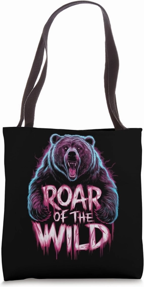 Powerful Grizzly Bear Roar of the Wild Tote Bag
