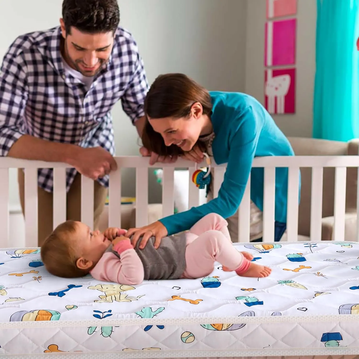 Premium Foam Mini Crib Mattress 38“ x 24” x 4”, Dual Sided with Soft Breathable Fabric, Noiseless and Odorless, Comfortable and Firm, Fits Most Mini Cribs (Does Not Fit Playard or Standard Crib)