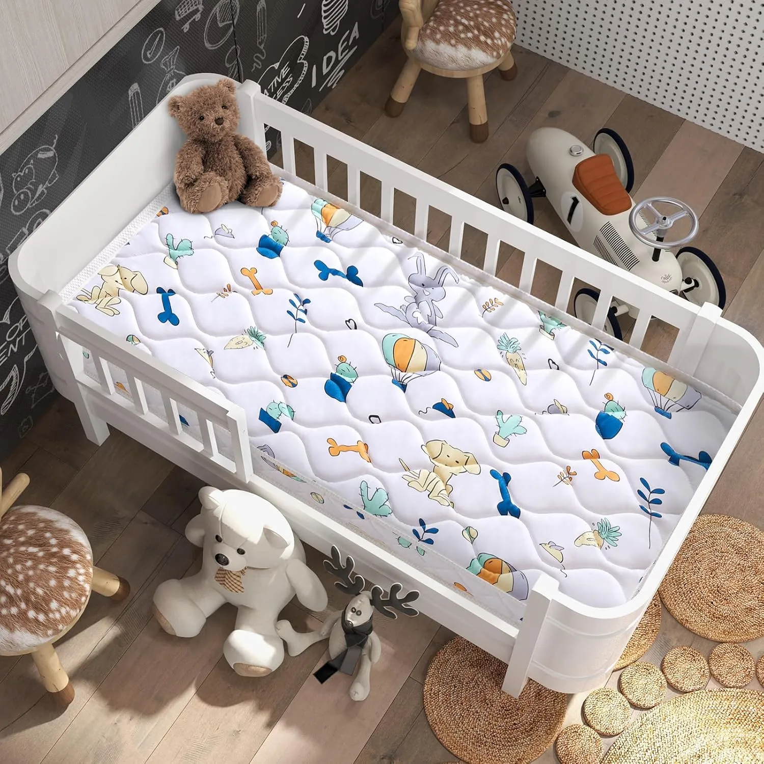 Premium Foam Mini Crib Mattress 38“ x 24” x 4”, Dual Sided with Soft Breathable Fabric, Noiseless and Odorless, Comfortable and Firm, Fits Most Mini Cribs (Does Not Fit Playard or Standard Crib)