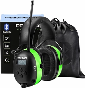 PROHEAR 033 Upgraded 5.4 Bluetooth Hearing Protection AM FM Radio Headphones, Noise Reduction Safety Earmuffs with Rechargeable 2000 mAH Battery, Ear Protector for Mowing Lawn, Gifts for Father