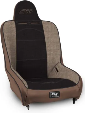 PRP Premier High Back Suspension Seat Replacement for Jeeps, Buggies, Trail Rigs, Rock Crawlers, Off-Road Vehicles or Daily Drivers | Tan & Black (1 Seat)