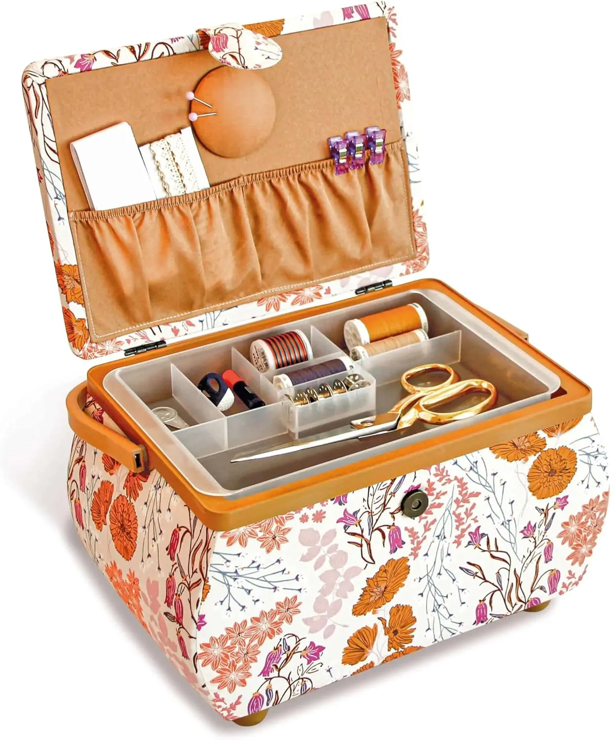 Prym Large Curved Sewing Basket, Sand