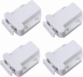 Push to Open Door Catches,Magnetic Latch, Door Catches Magnetic Latch,4PCS Rebound Cabinet Latches Push Latch with Automatic Pop-Up Function Cabinet Lock Self-Locking Device,a (Color : Wit, Size : 4PC