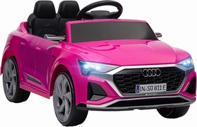 Qaba Audi Q8 e-tron Sportback Licensed 12V Kids Ride on Car, Battery Powered Kids Electric Car with Remote Control, 4 Spring Suspension Wheels, Soft Start, LED Headlights, Music Horn, Pink