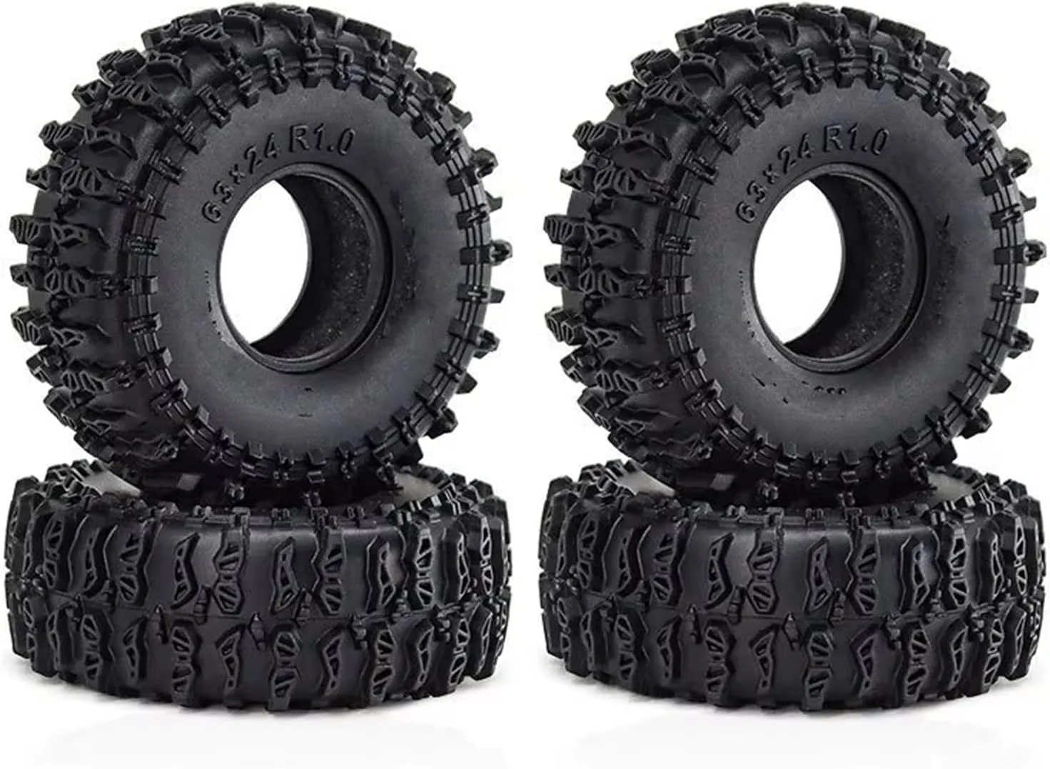RC Car Accessories Compatible with TRX4M for SCX24 AX24 1/18 1/24 RC Crawler Car Upgrade Parts Accessories 4pcs 63mm 1.0" Soft Rubber Wheel Tire