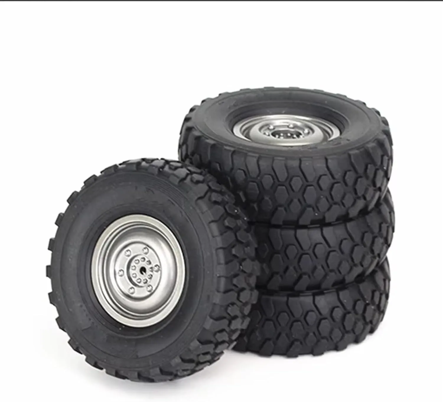 RC Wheel Tire Compatible with MN D90 for MN98 for MN99S for WPL C14 C24 C34 B14 B24 for LDRC P06 RC Car Parts Accessories 4Pcs 72mm Soft Tire Wheel